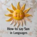 how to say sun in different languages