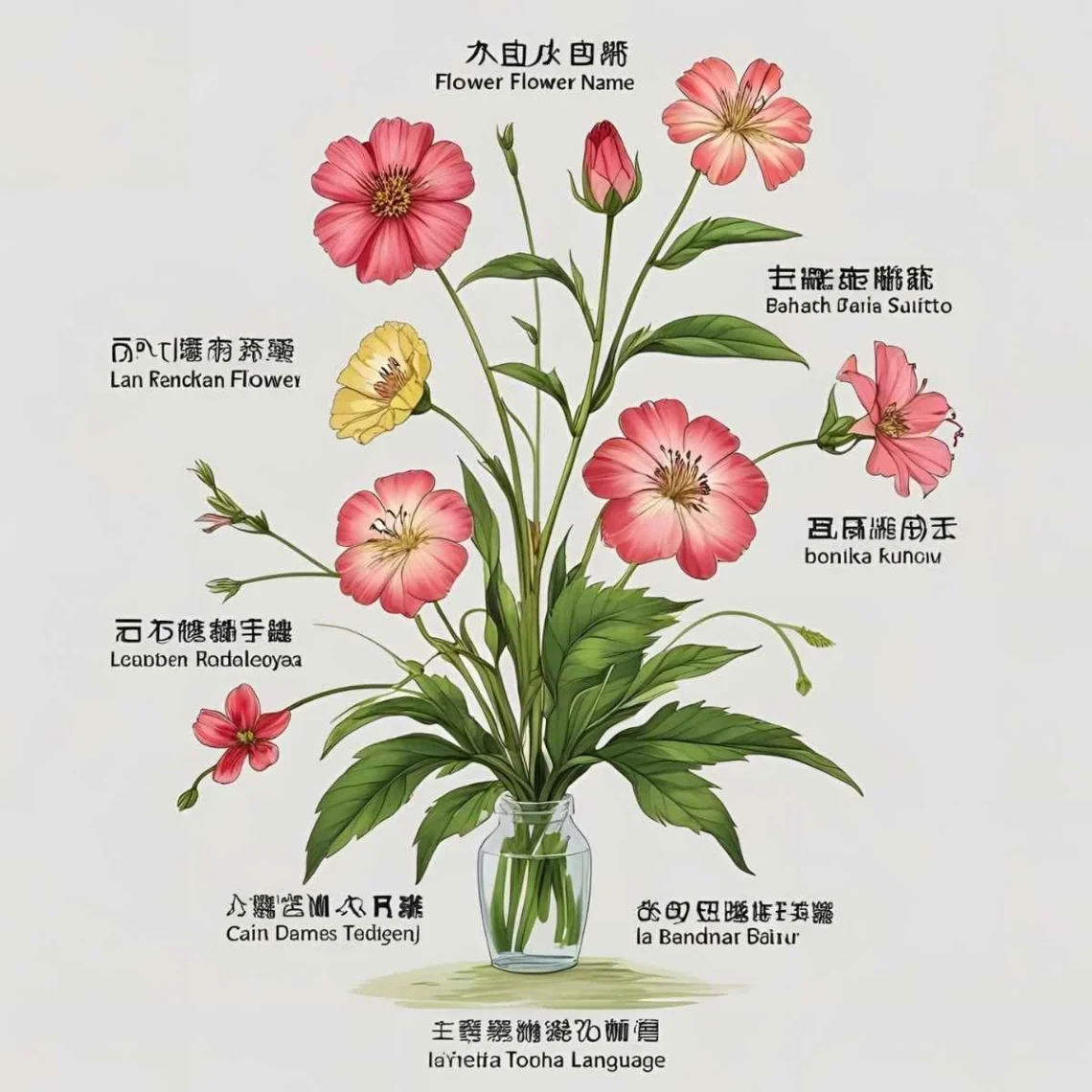 flower names in different languages