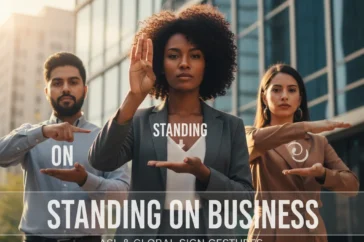how to say standing on business in sign language