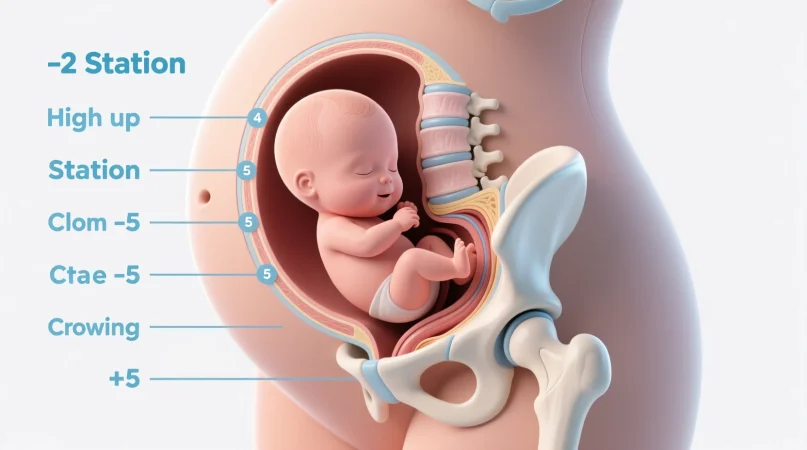 what does -2 station mean when checking cervix